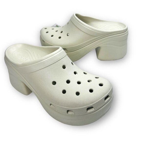 NEW Crocs Siren Clog Women's Size W12/M10 High Heel Platform Stylish Color Bone - Picture 9 of 9